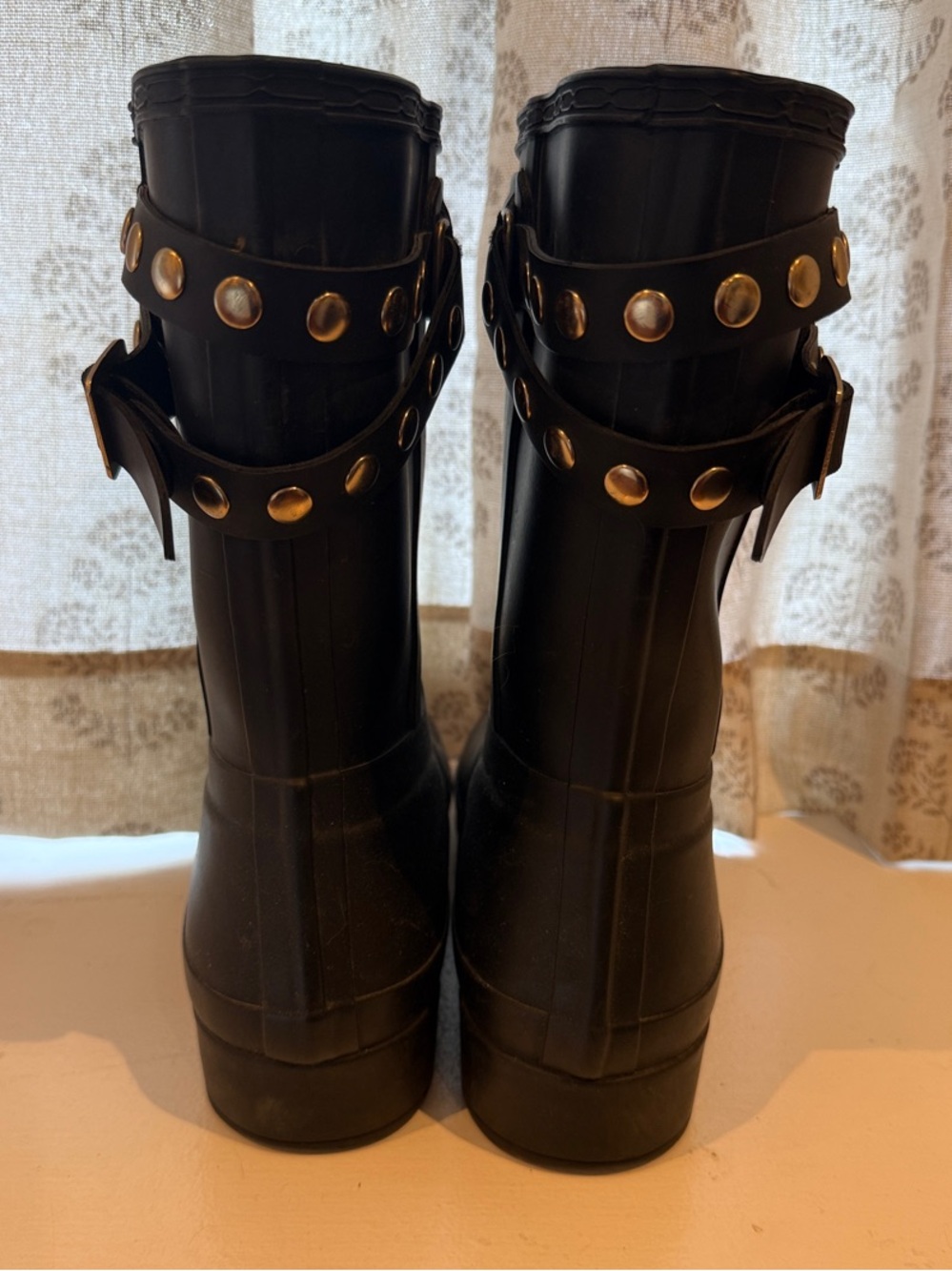Hunter Black Women's Mid-Calf Rain Boots - Picture 3 of 4